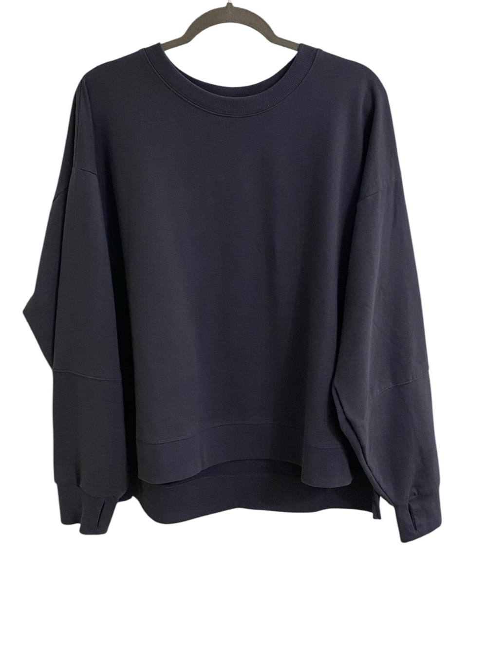 ALL IN MOTION SLATE BLUE OVERSIZED TERRYCLOTH SWEATSHIRT THUMBHOLES BOXY SIZE XL - Picture 5 of 16